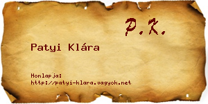 Patyi Klára névjegykártya