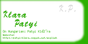 klara patyi business card